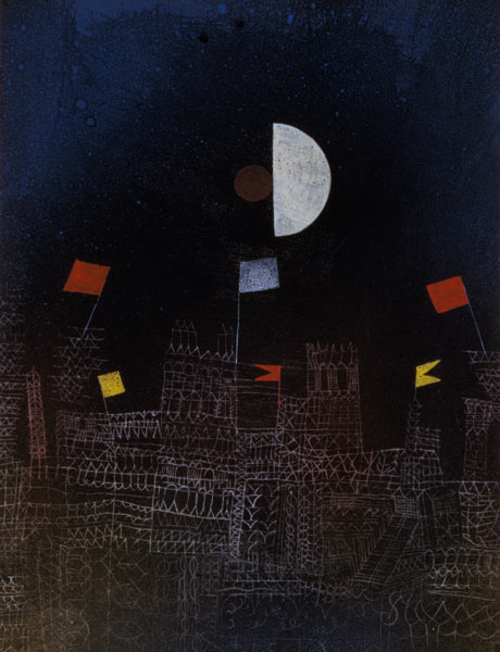 Town decked with flags de Paul Klee
