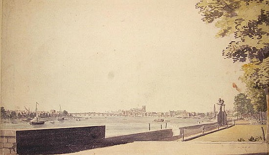 View from Somerset House Garden, looking towards Westminster Bridge de Paul Sandby