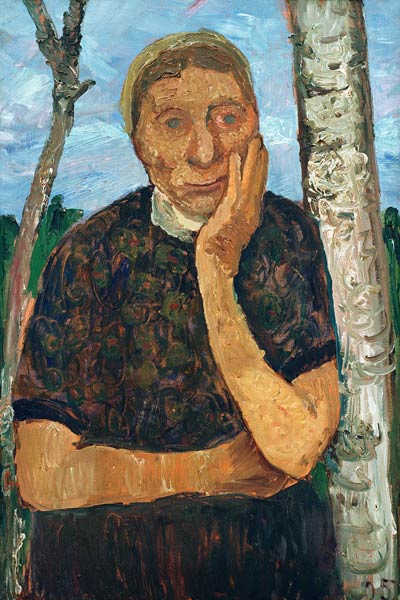 Peasant Woman and Birch Tree de Paula Modersohn-Becker