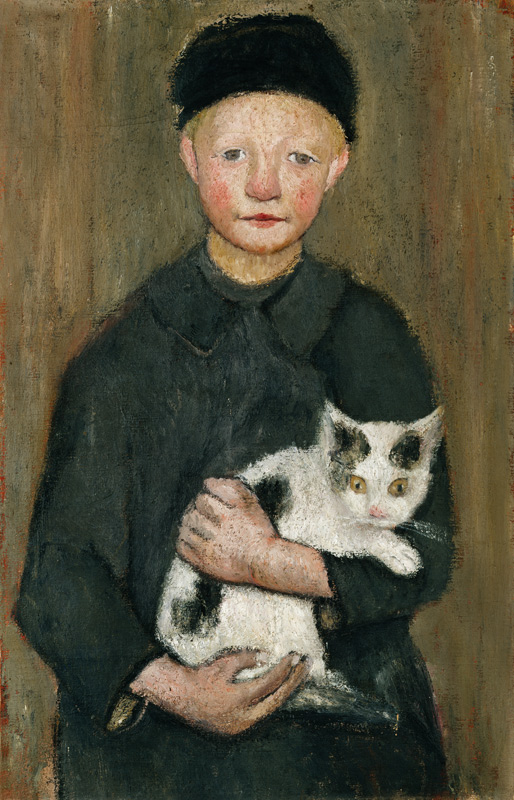 Niño con un gato de Paula Modersohn-Becker