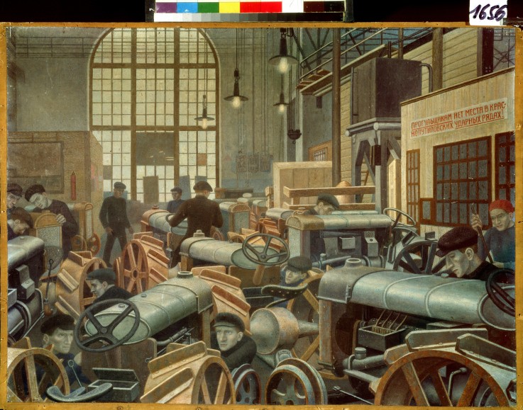 The Tractor assembly shop at the Putilov factory de Pawel Filonow