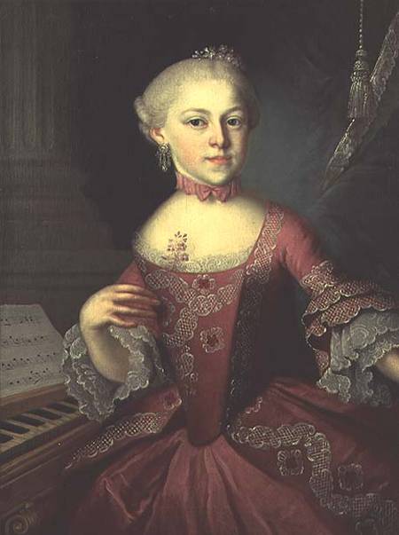Maria-Anna Mozart, called 'Nannerl'(1751-1829), sister of Wolfgang Amadeus Mozart de Peter Anton Lorenzoni