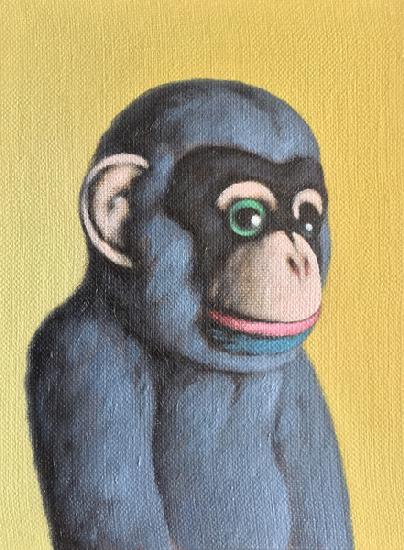 Mauve Monkey on Yellow