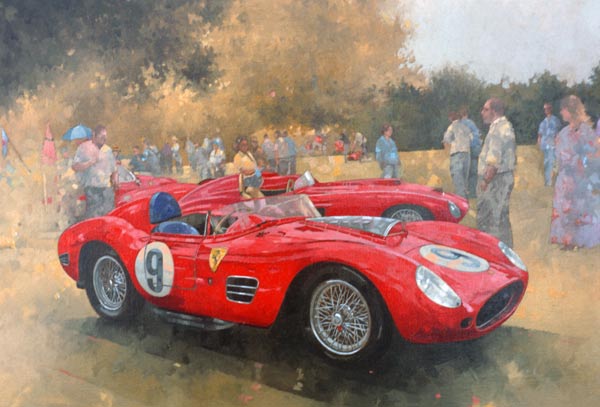 Ferrari, day out at Meadow Brook (óleo sobre lienzo)  de Peter  Miller