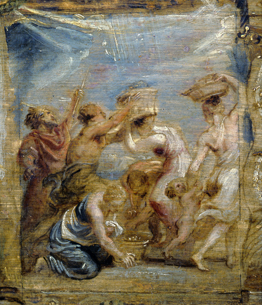 Israelites gathering manna, c.1626-28 (oil on wood ) de Peter Paul Rubens