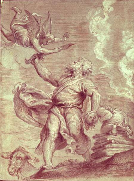Abraham's Sacrifice of Isaac, after Titian cil & de Peter Paul Rubens