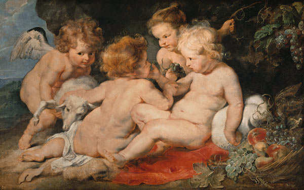 Infant Christ with John the Baptist and two angels de Peter Paul Rubens