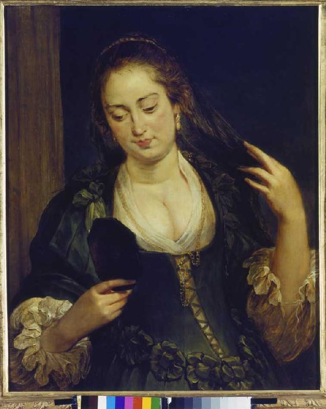 The girl with the mirror de Peter Paul Rubens
