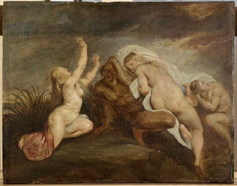 Nymphen und Flussgott (Fragment einer Darstellung des Phaeton-Sturzes) de Peter Paul Rubens