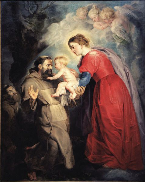 P.P.Rubens, Hl.Franziskus empf.Jesuskind de Peter Paul Rubens