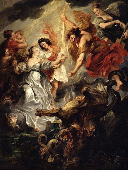The Reconciliation of Marie de Medici and her son, 15th December 1621, 1621-25 de Peter Paul Rubens