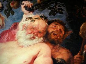 Drunken Silenus Supported by Satyrs, c.1620 (oil on canvas) (detail of 259760)