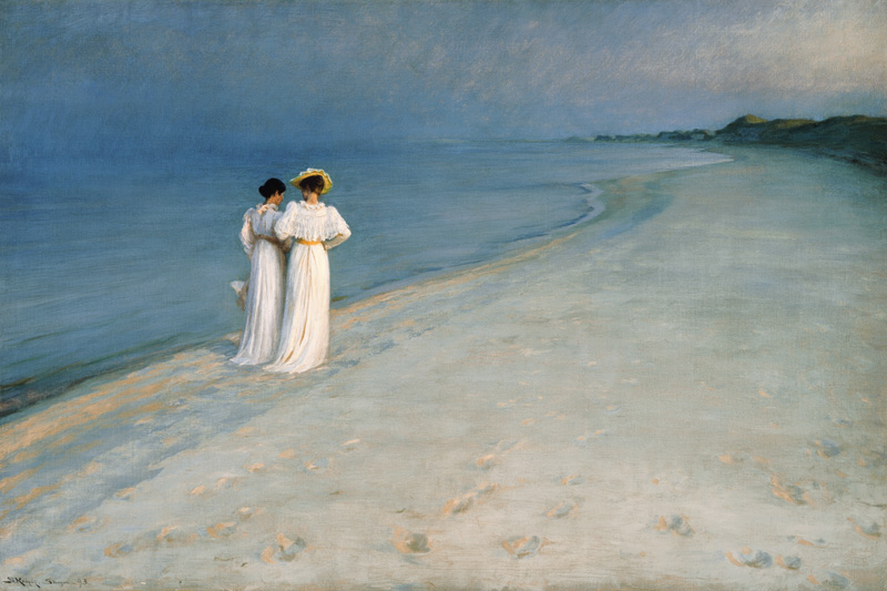 Noche de Verano en la playa del Sur de Skagen (marco) de Peder Severin  Krøyer