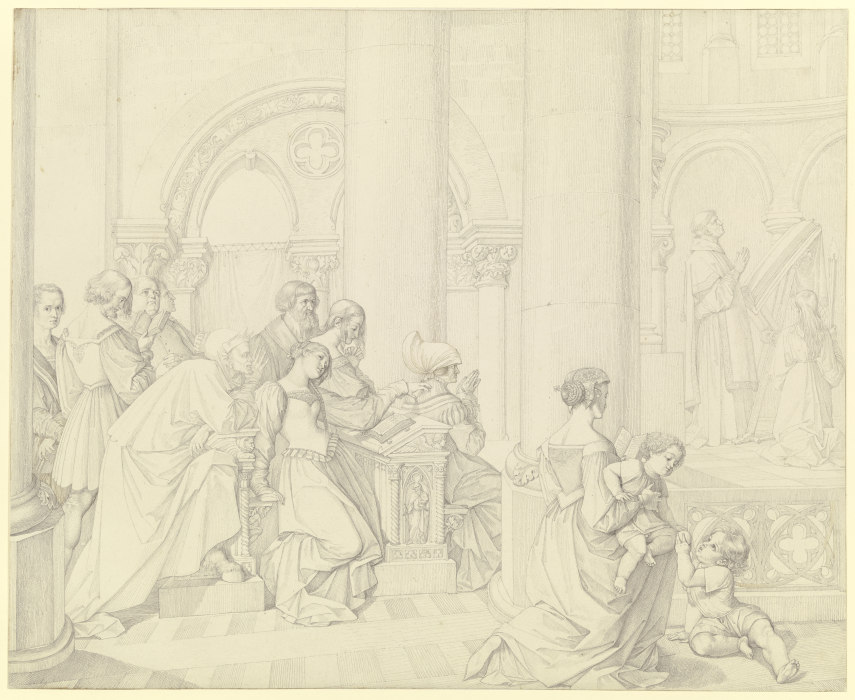 Scene in the cathedral de Peter von Cornelius