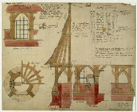 Plans for the Red House, Bexley Heath (pen and ink and w/c on paper)