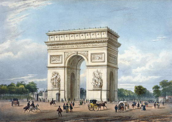 The Arc de Triomphe and the Place de l'Etoile, illustration for 'Promenades dans Paris et ses enviro de Philippe Benoist