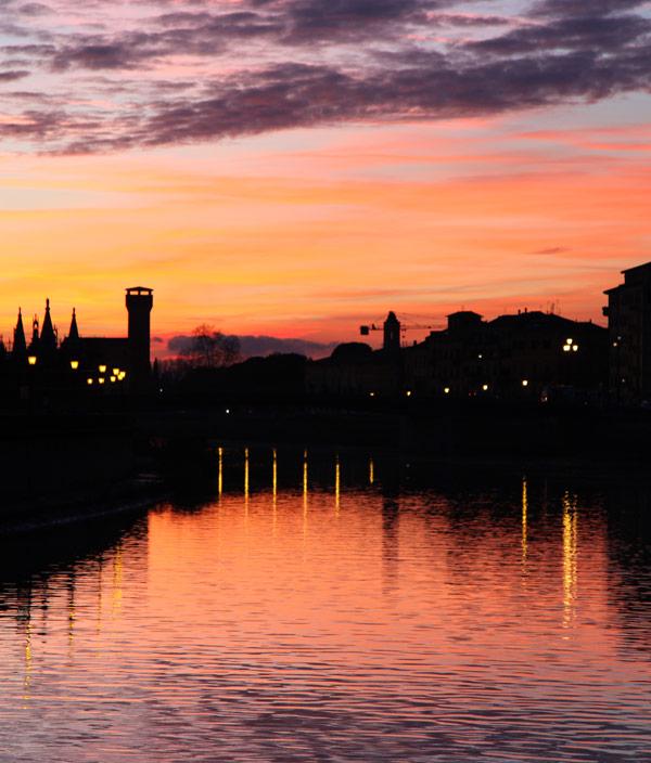 Puesta del sol en Pisa