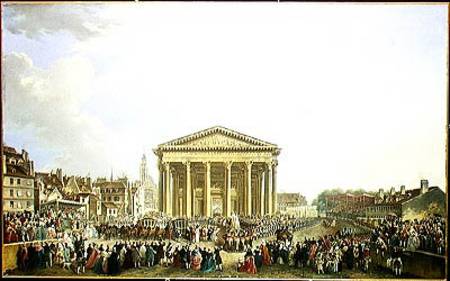 Ceremony of Laying the First Stone of the New Church of St. Genevieve in 1763 de Pierre Antoine Demachy