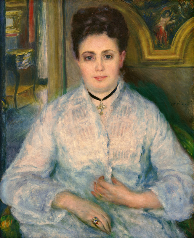 A.Renoir, Madame Choquet in Weiß de Pierre-Auguste Renoir