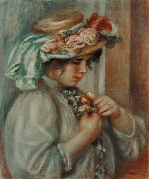Girl with hat. de Pierre-Auguste Renoir