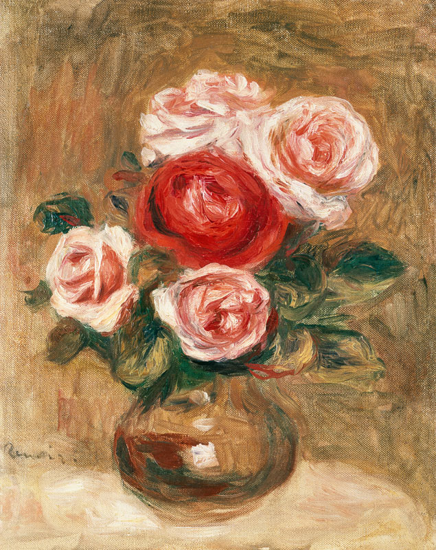 Roses in a pot de Pierre-Auguste Renoir