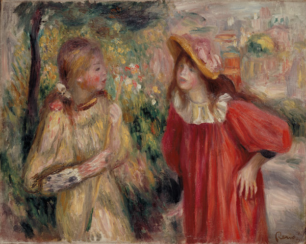 Unterhaltung zwischen Mädchen de Pierre-Auguste Renoir