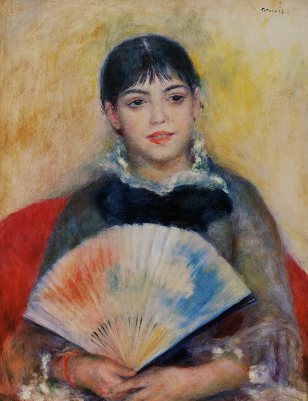 Girl with a Fan de Pierre-Auguste Renoir