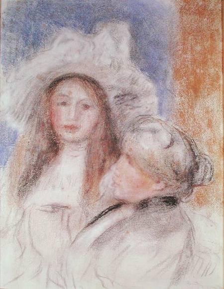 Berthe Morisot (1841-95) and her Daughter Julie Manet (1878-1966) de Pierre-Auguste Renoir