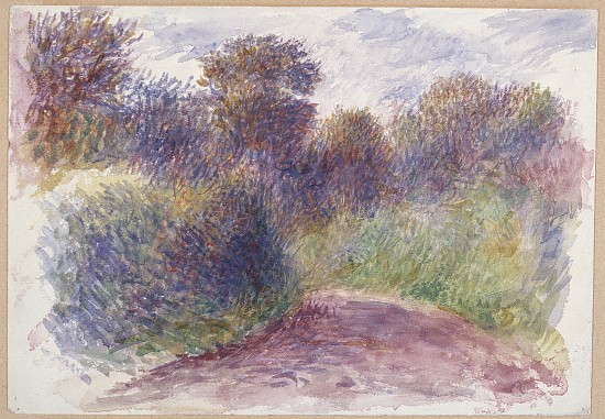 Country Lane (w/c on white wove paper) de Pierre-Auguste Renoir