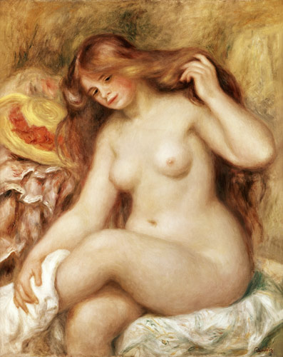 Una pelirroja tomando el baño de Pierre-Auguste Renoir