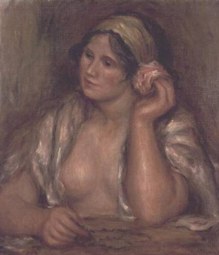 Gabrielle with a Green Necklace de Pierre-Auguste Renoir