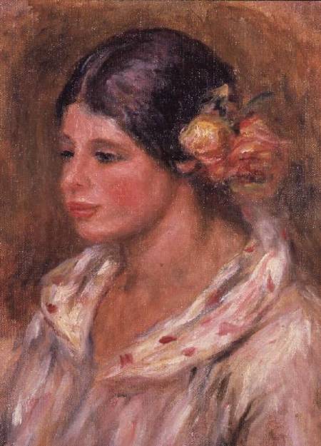 Girl with Roses in her hair de Pierre-Auguste Renoir