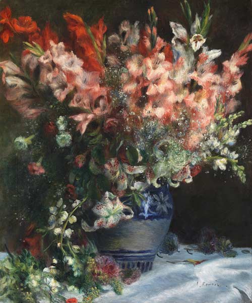Gladioli in a Vase de Pierre-Auguste Renoir
