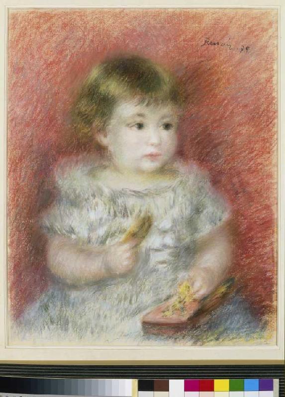 Little girl with toys de Pierre-Auguste Renoir