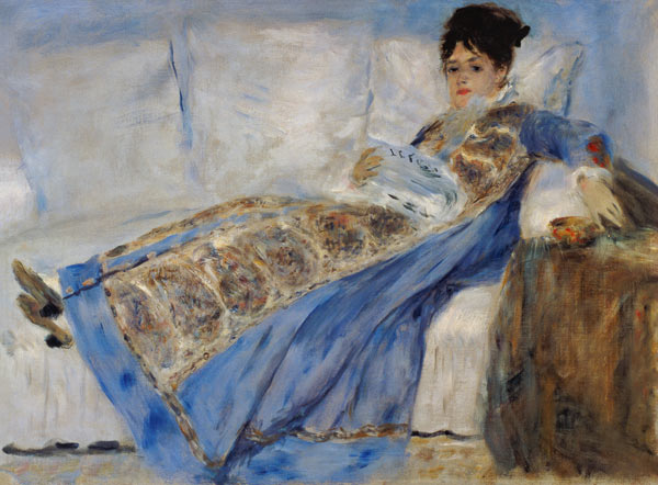 Madam Monet on the sofa de Pierre-Auguste Renoir