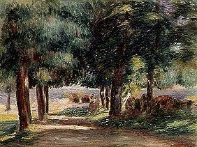 Landscape, way under trees