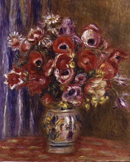 Vase of Tulips and Anemones de Pierre-Auguste Renoir