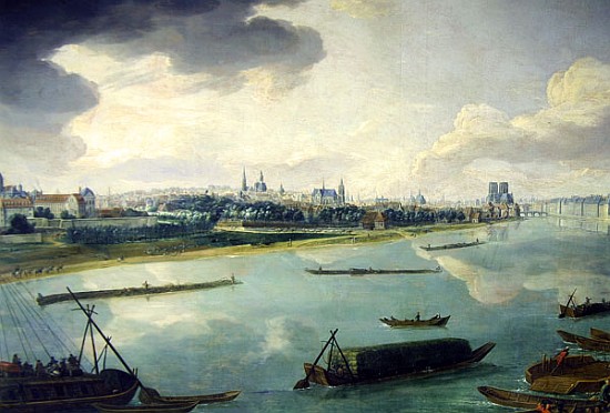 View of Paris from the Quai de la Rapee (detail of 168381) de Pierre-Denis Martin