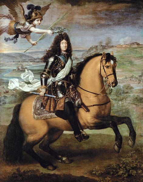 Equestrian Portrait of Louis XIV (1638-1715) Crowned by Victory de Pierre Mignard