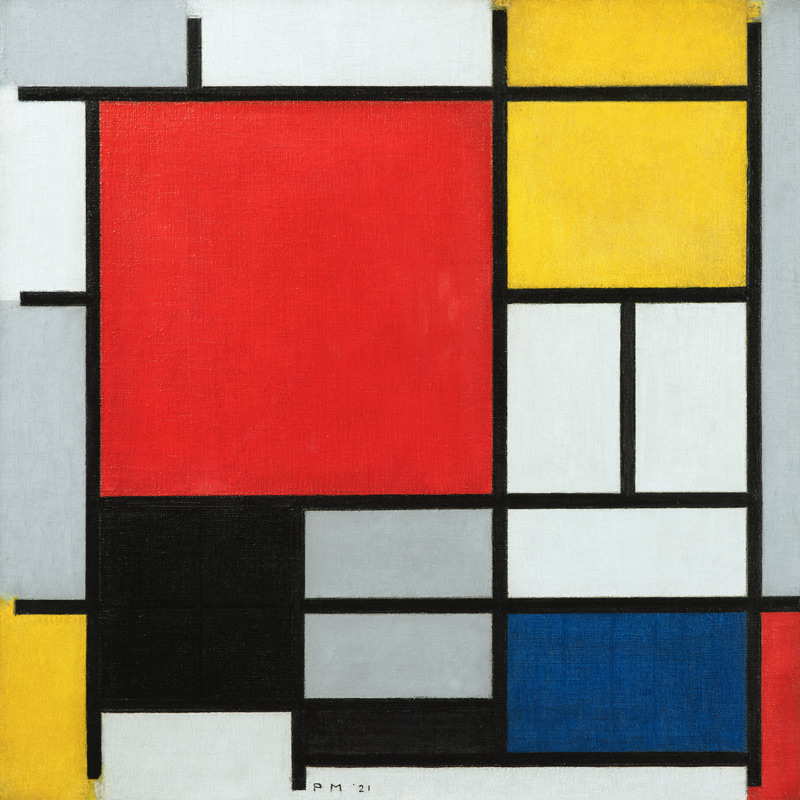 Composición con rojo, amarillo, azul y negro  de Piet Mondrian