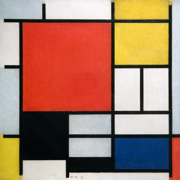 Composición con rojo, amarillo, azul y negro  de Piet Mondrian