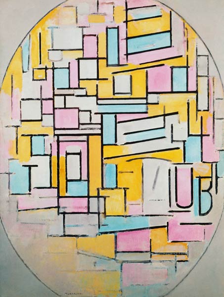 Composition in Oval with Colour Planes 2 de Piet Mondrian