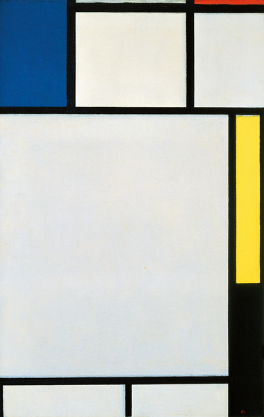 Komposition in blau, rot, gelb und schwarz de Piet Mondrian