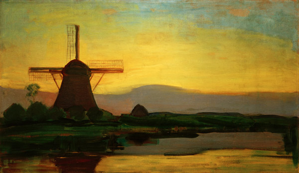 Oostzijd Mill In The Evening de Piet Mondrian