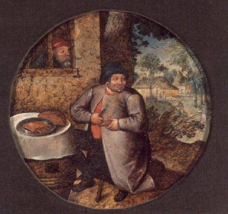 Flemish Proverb: Gluttony (panel) de Pieter Brueghel el Joven
