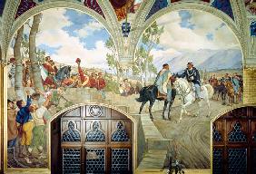 The Meeting Between Giuseppe Garibaldi (1807-82) and King Vittorio Emanuele II (1820-78) on the 26th