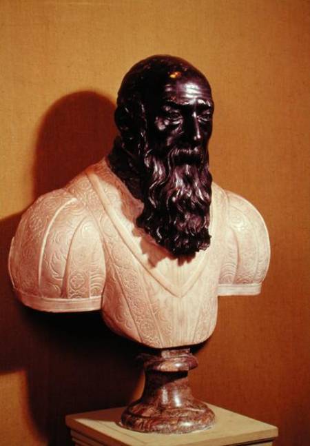 Portrait bust of Jean de Bologna (c.1529-1608) 1608 (bronze & marble) de Pietro Tacca