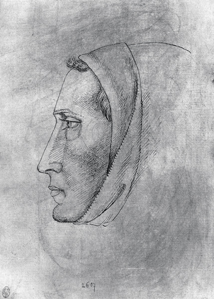 Head of a monk, from the The Vallardi Album de Pisanello