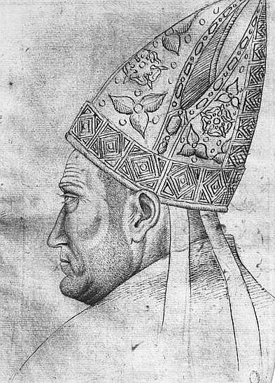 Head of a bishop, from the The Vallardi Album de Pisanello