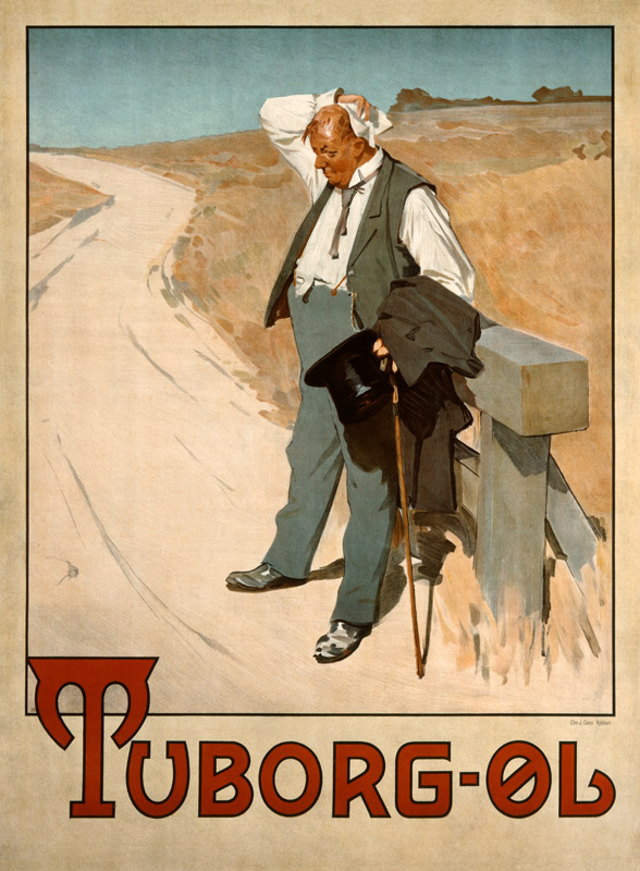 Advertising placard for Tuborg beer, 1900 of Erich de Arte del cartel